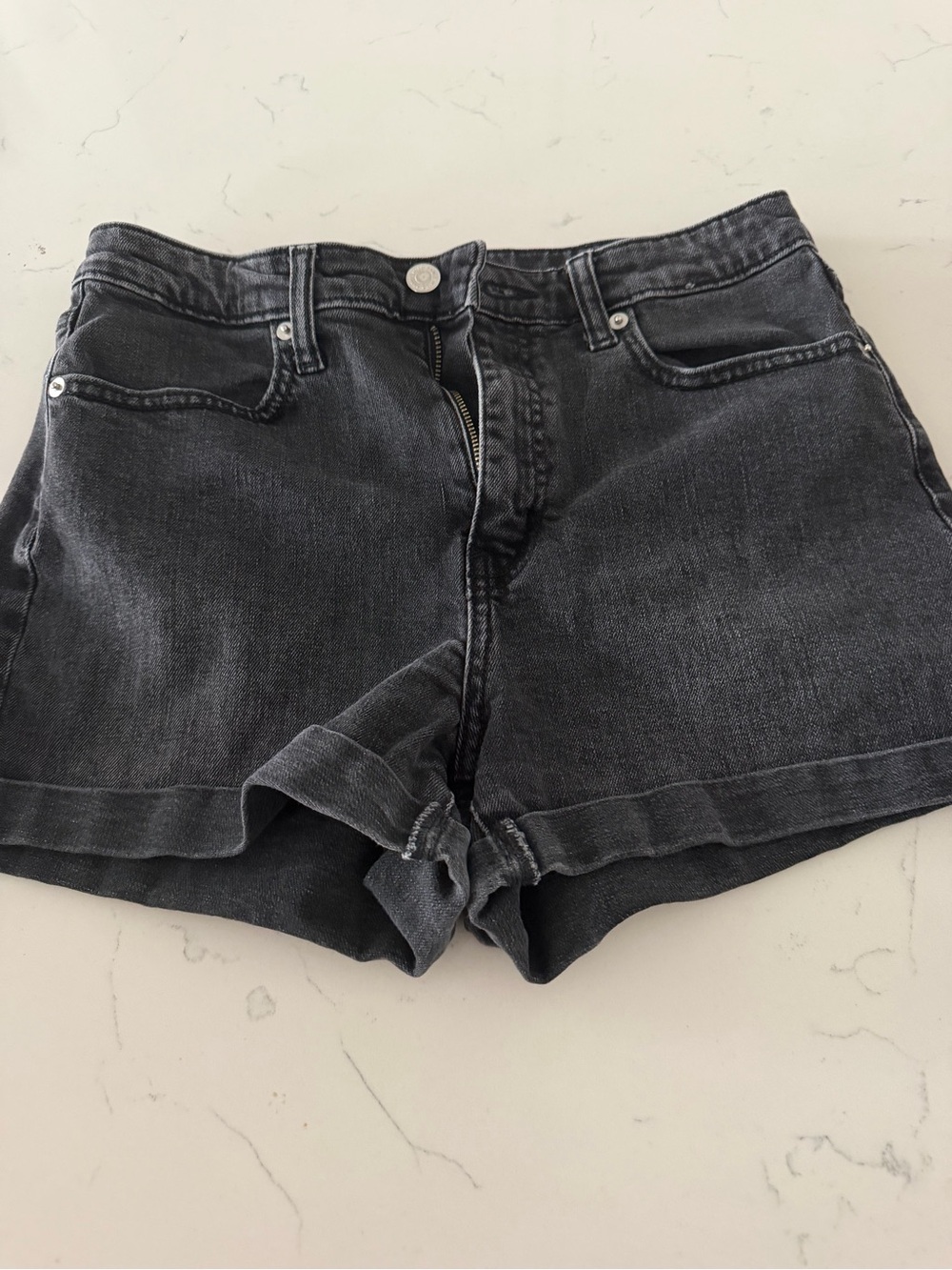 wild fable Washed Black High-Rise Jean Shorts
